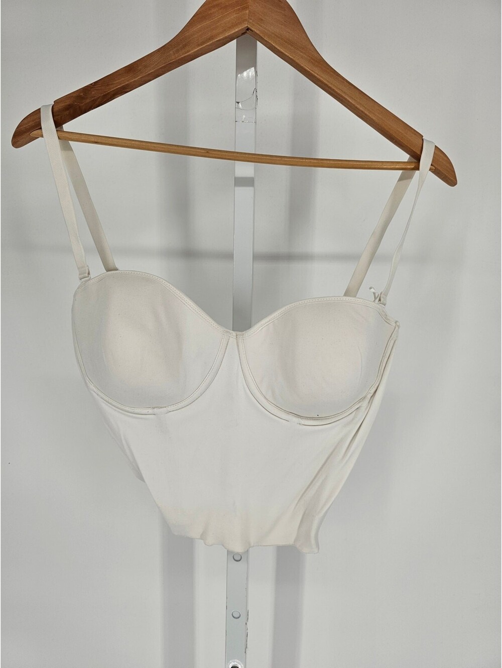 Vintage Y2K Cabernet Womens Sz 34D Longline Corset Style Bra Shaper White